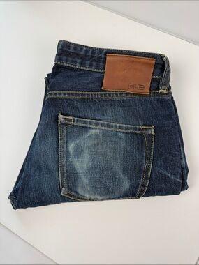 DH3 Mens Straight Jeans in Dark Blue Denim